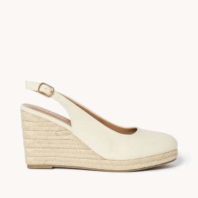 Slingback Wedge Heels - Off White