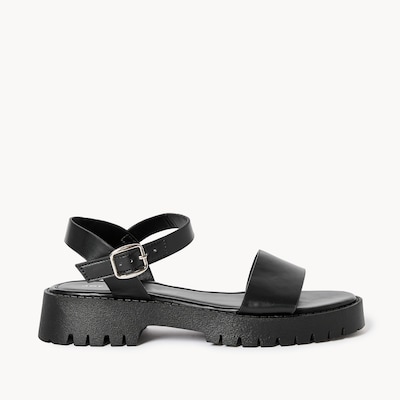 Single Strap Sandals - Black