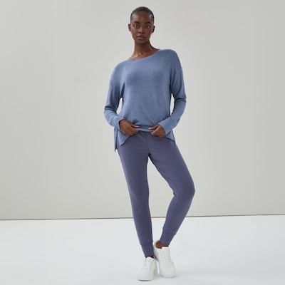 Chandail en molleton de détente en tricot hacci - Mélange De Bleu