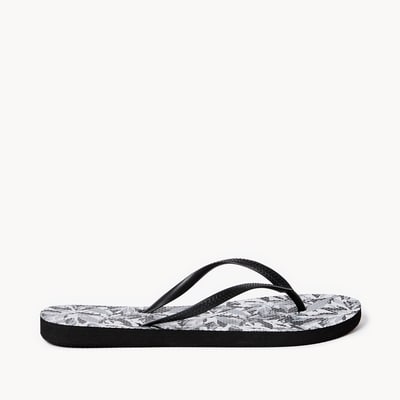 Printed Flip Flops - Black