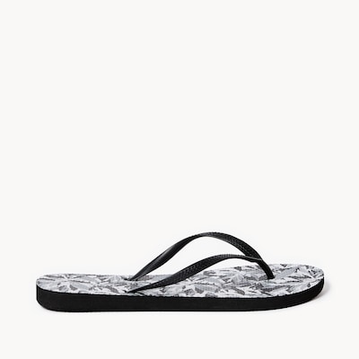 Printed Flip Flops - Black