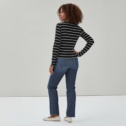 Tunique Femme All At Once New York – Rayures, Manches Courtes, Col V – Taille 3XL (Neuf Avec étiquettes)