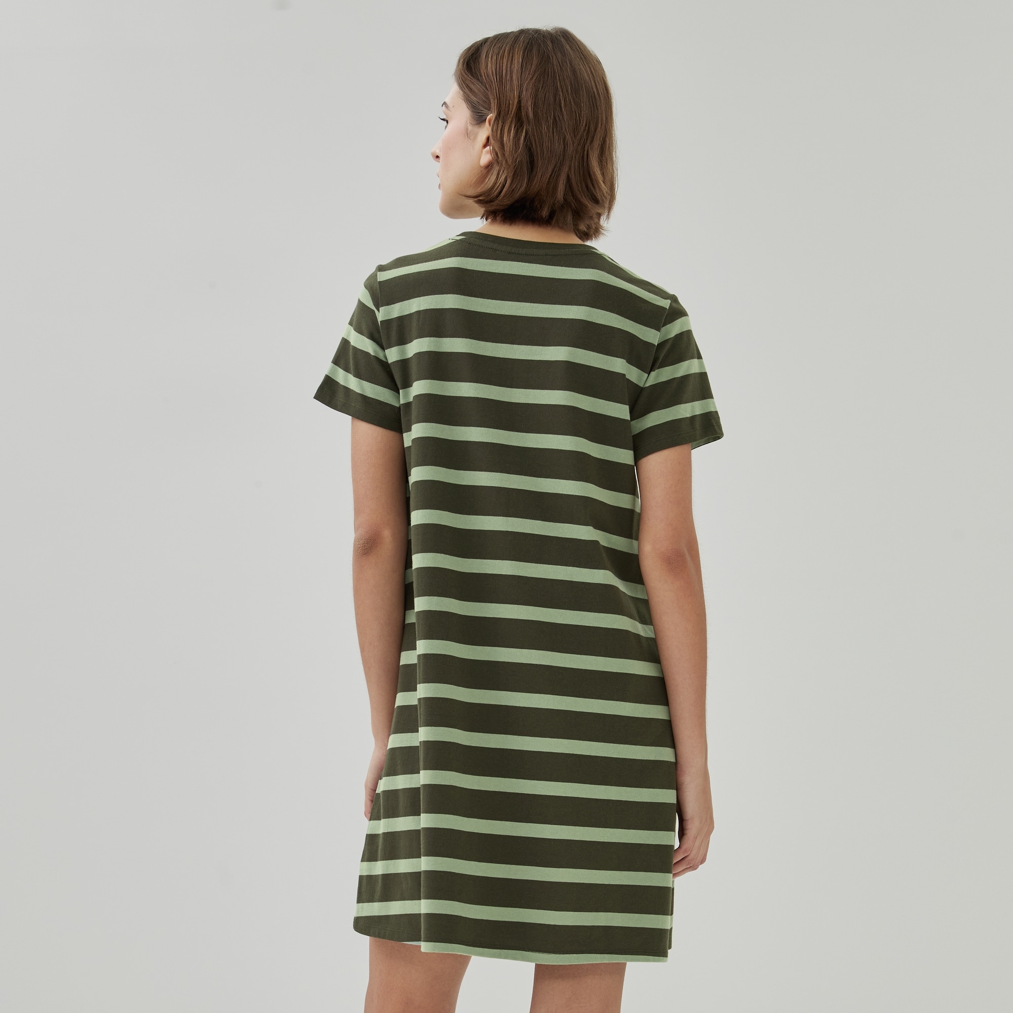 slim fit dress slacks Sonny Green Striped Tunic Dress