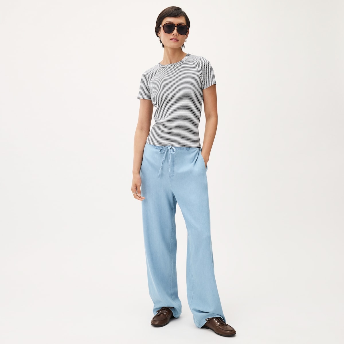 Rib Knit T-Shirt - White