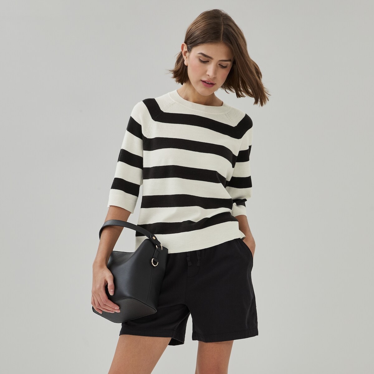 Chandail raglan en tricot  manches rayes