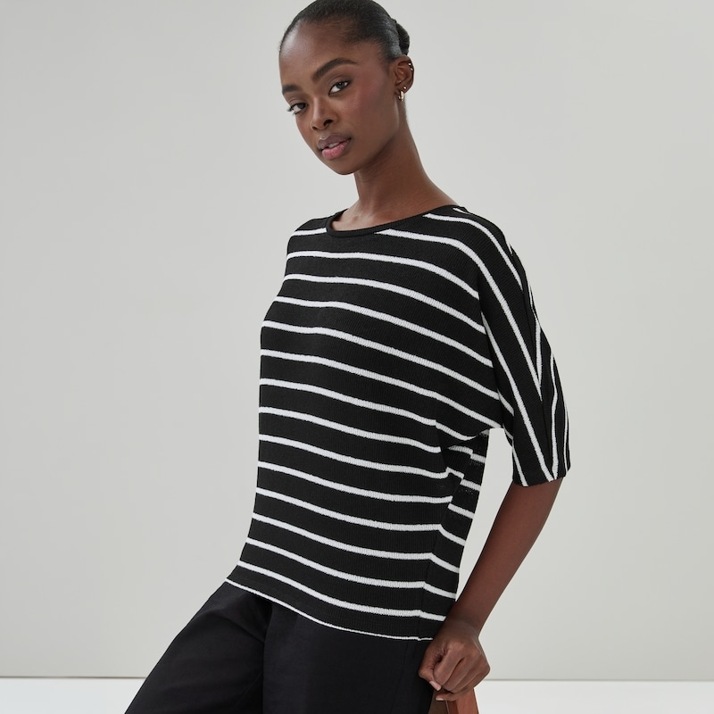 Joe Fresh Striped Relaxed Short Sleeve Top - 1 ea | Real Canadian