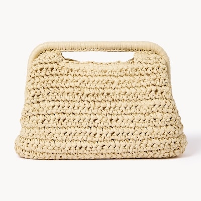 Pochette en raphia - Taupe Pâle