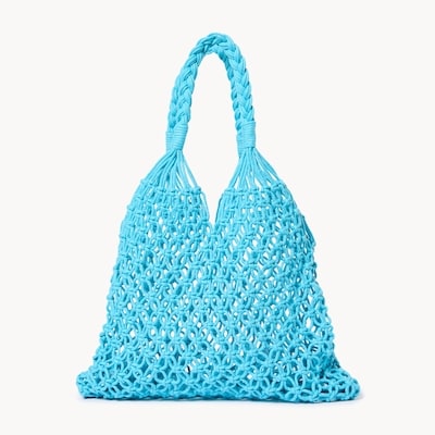 Macrame Tote Bag - Aqua