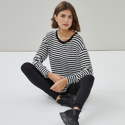 Active Striped Lounge Sweatshirt - Black