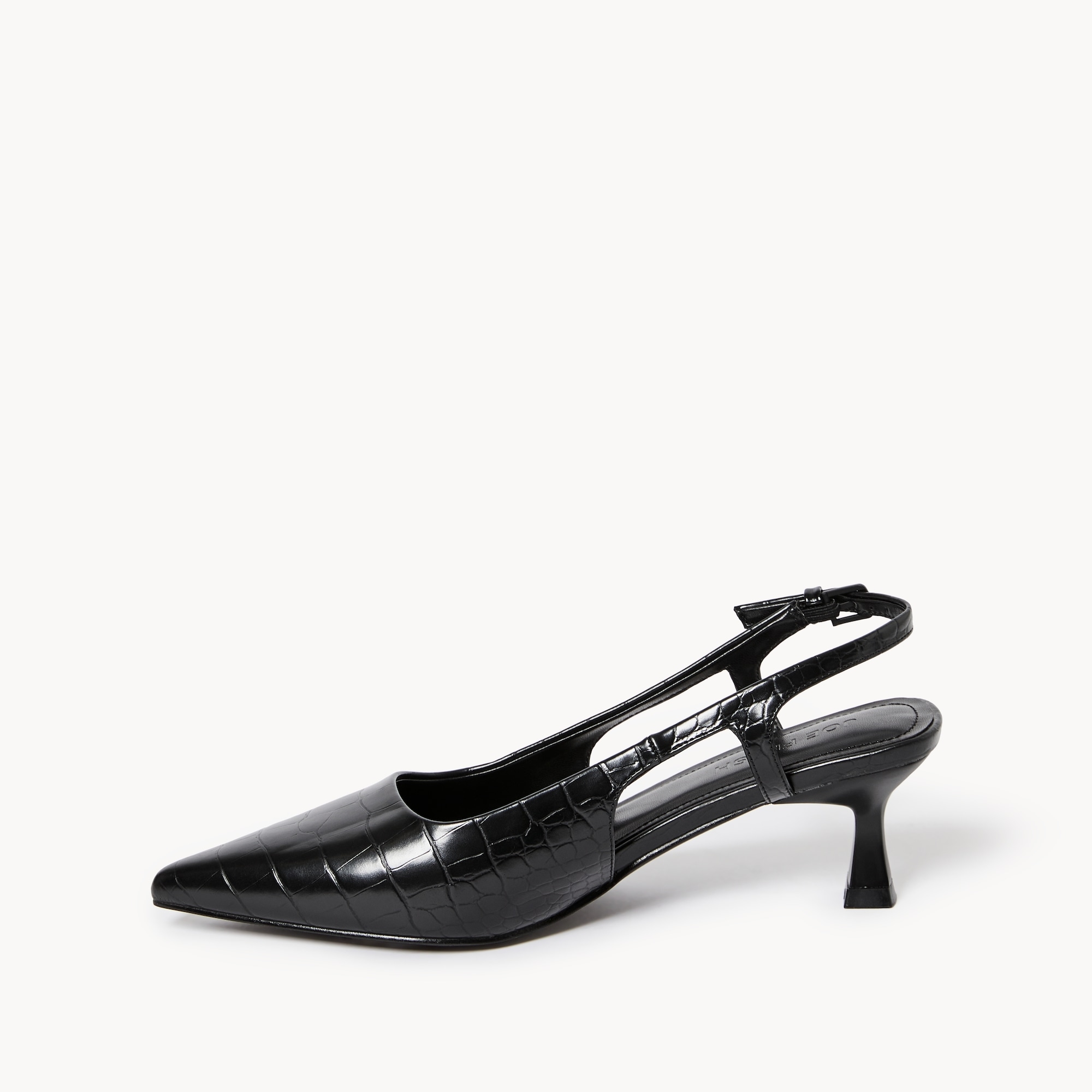 Croc Embossed Slingback Heels