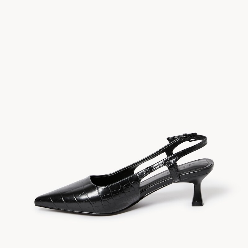 Croc Embossed Slingback Heels