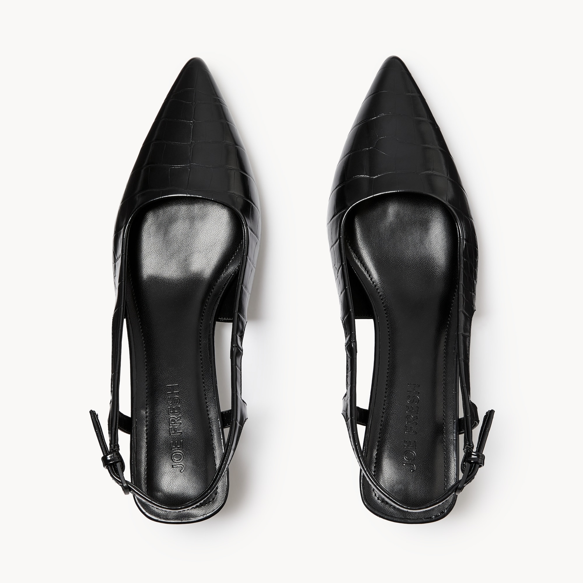 Croc Embossed Slingback Heels