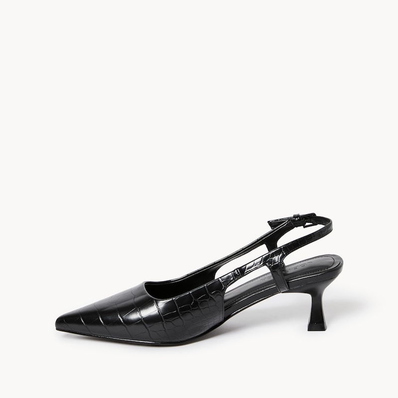 Croc Embossed Slingback Heels