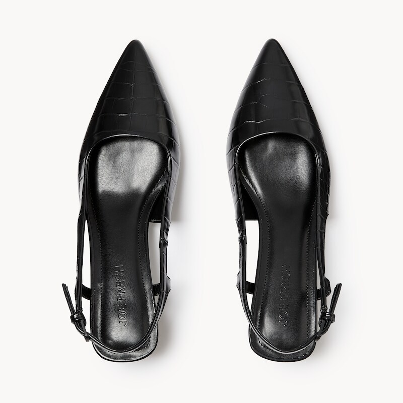 Croc Embossed Slingback Heels