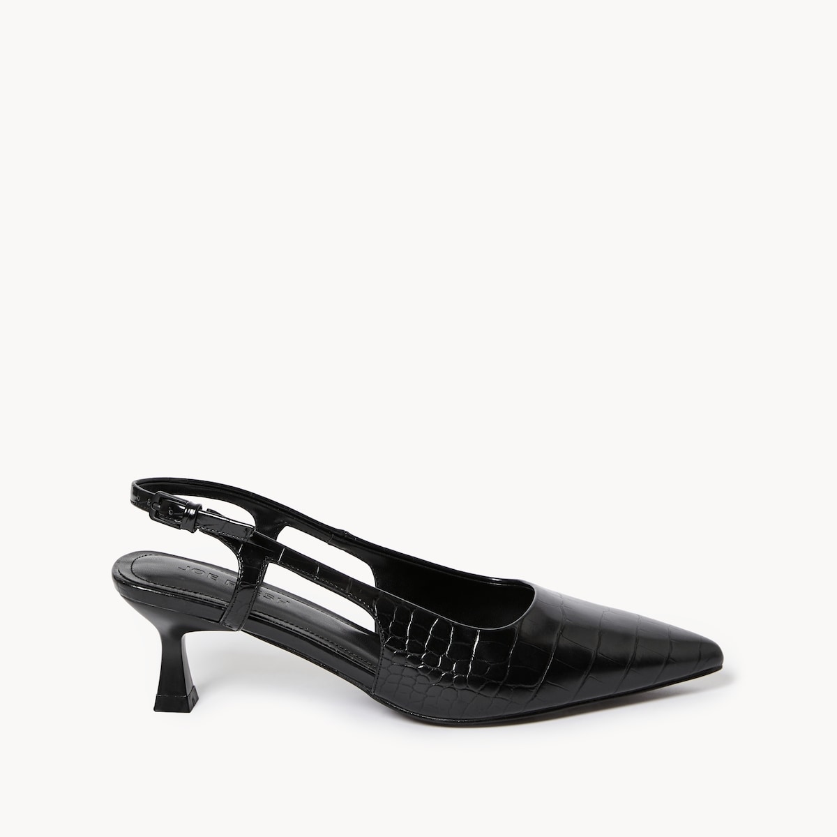 Croc Embossed Slingback Heels