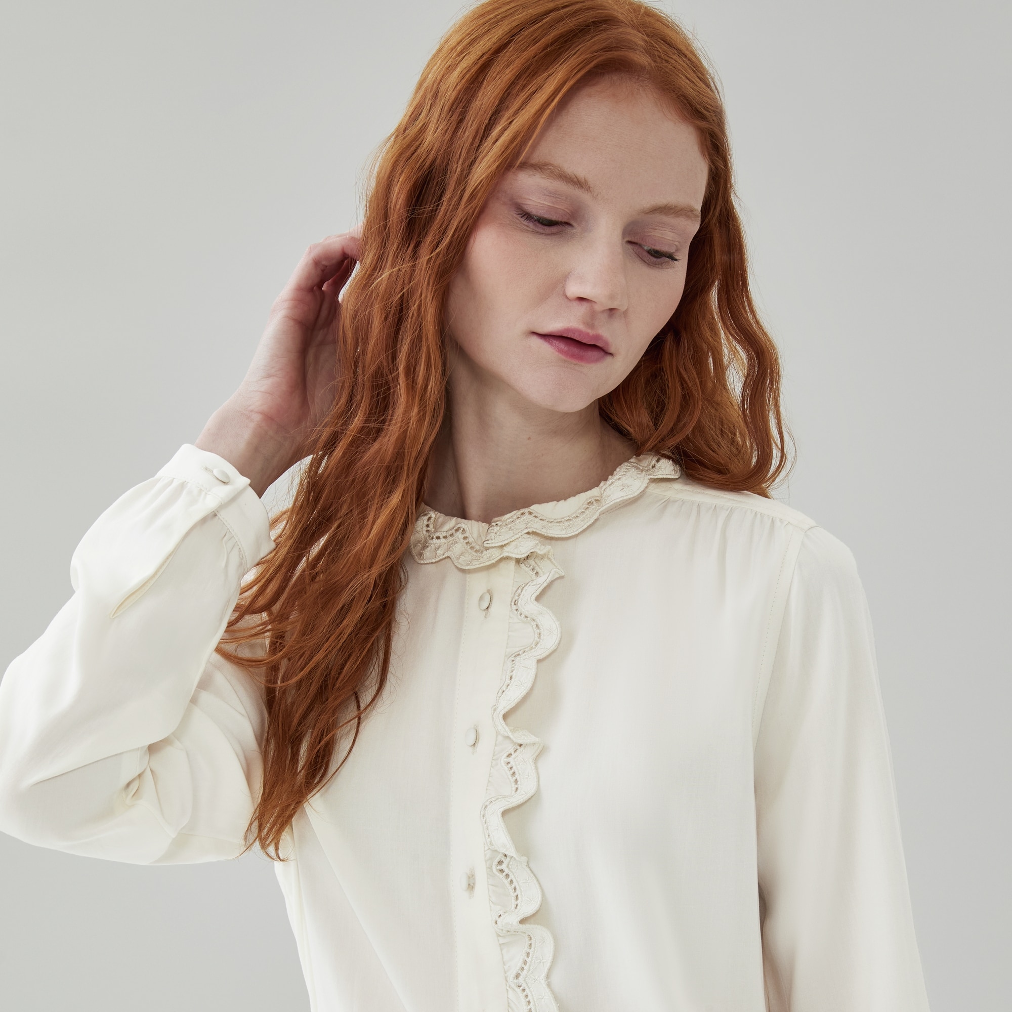 Ruffled Long Sleeve Blouse