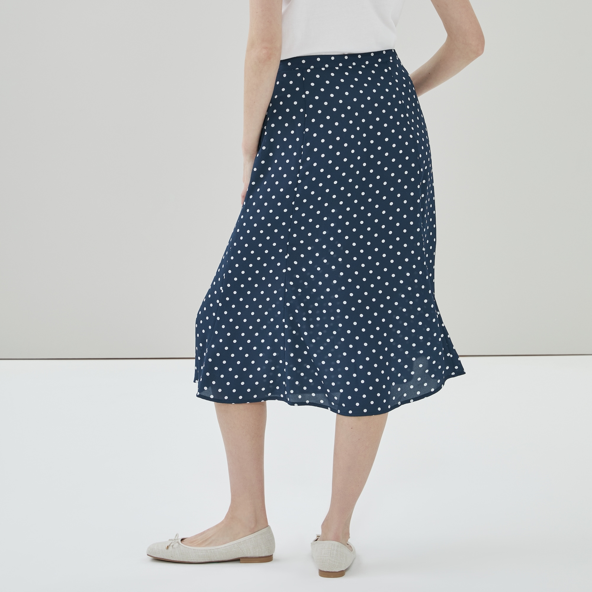 Printed Flared Midi Skirt