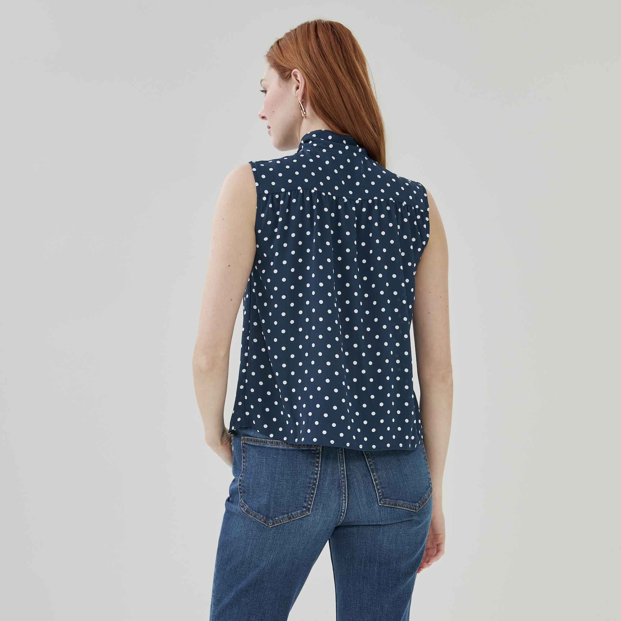 Printed Tie-Neck Tank Top