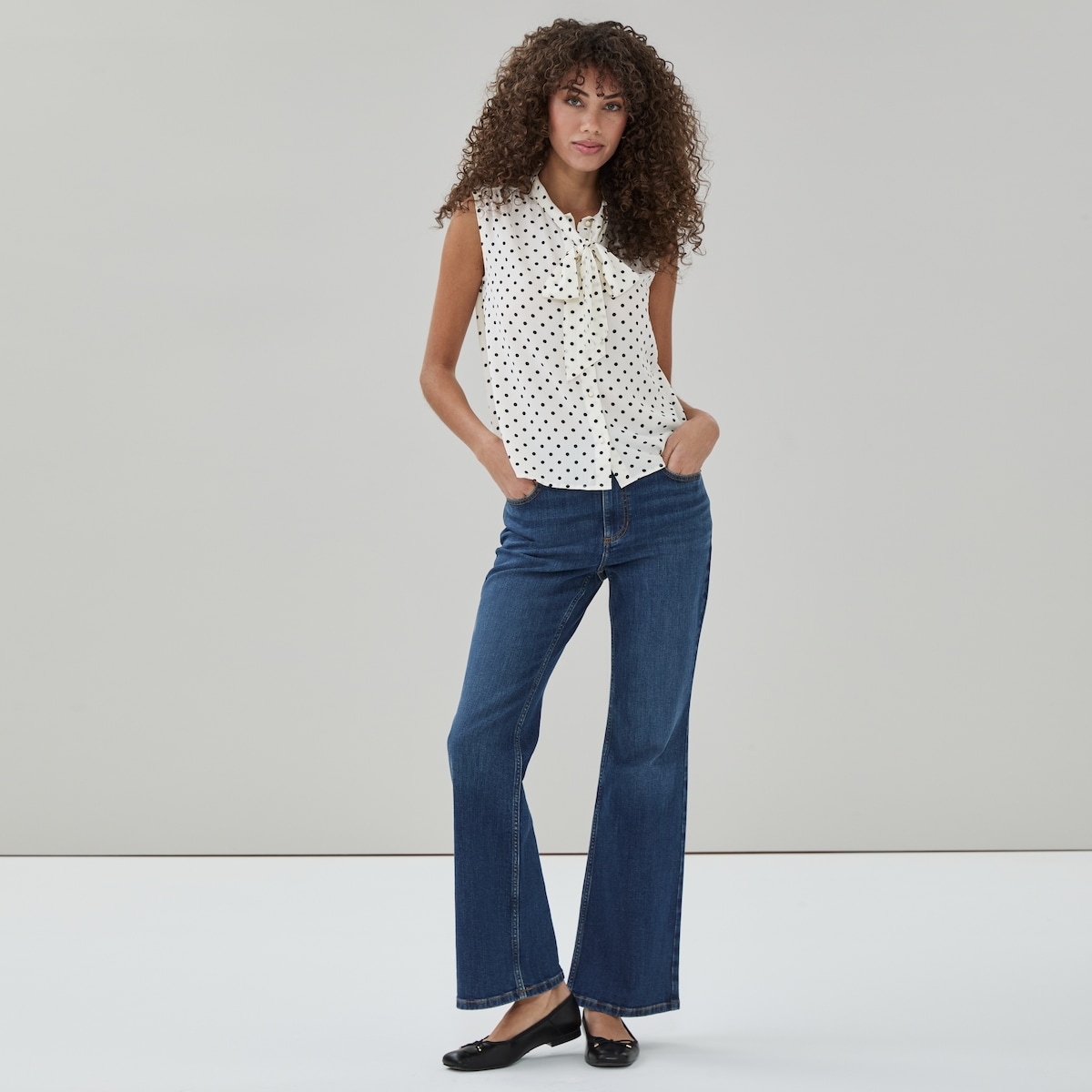 Cami imprime  encolure noue - Blanc Cass