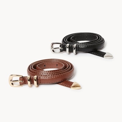 Joe Fresh Faux Leather 2-Pack Belts 1 ea, $19.00/1ea