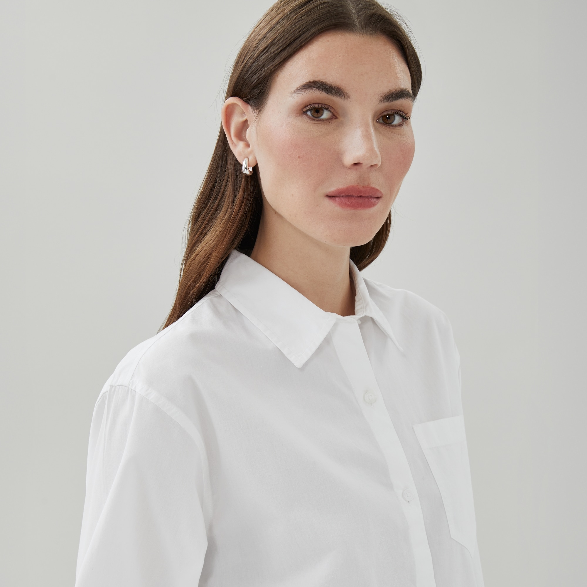 Cropped Poplin Shirt