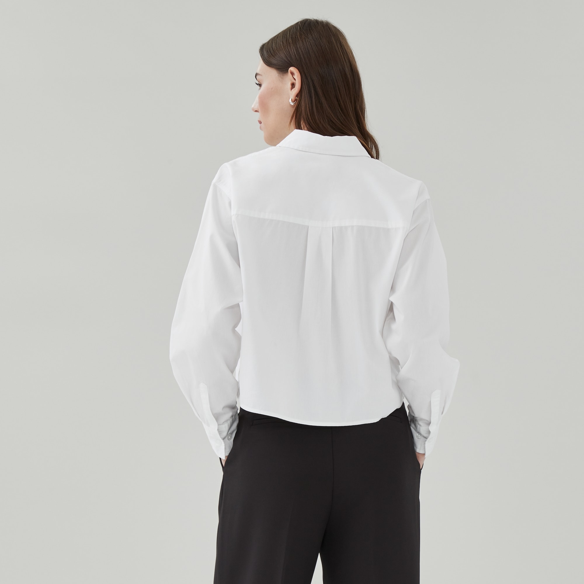 Cropped Poplin Shirt