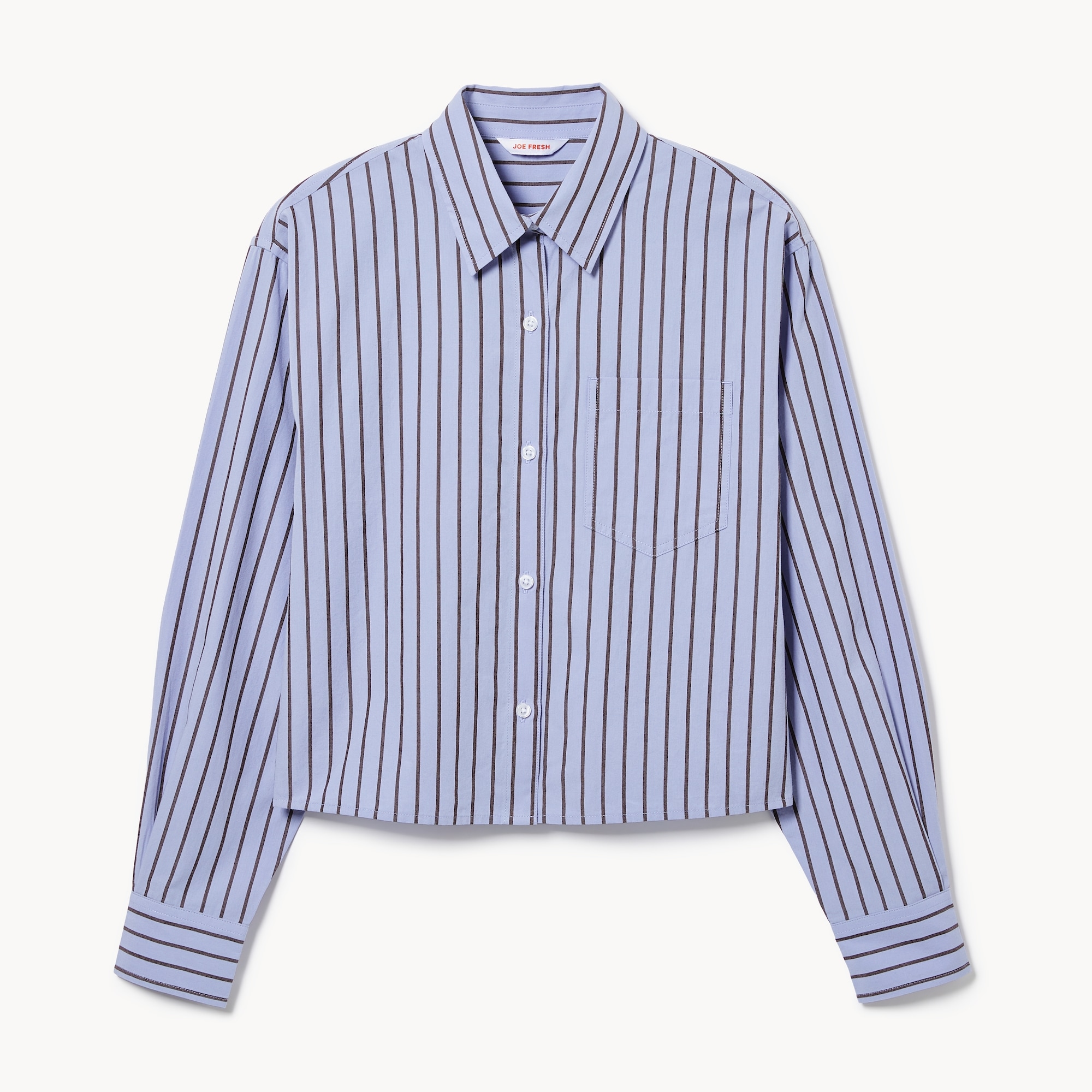Cropped Poplin Shirt in Lavender from Joe Fresh