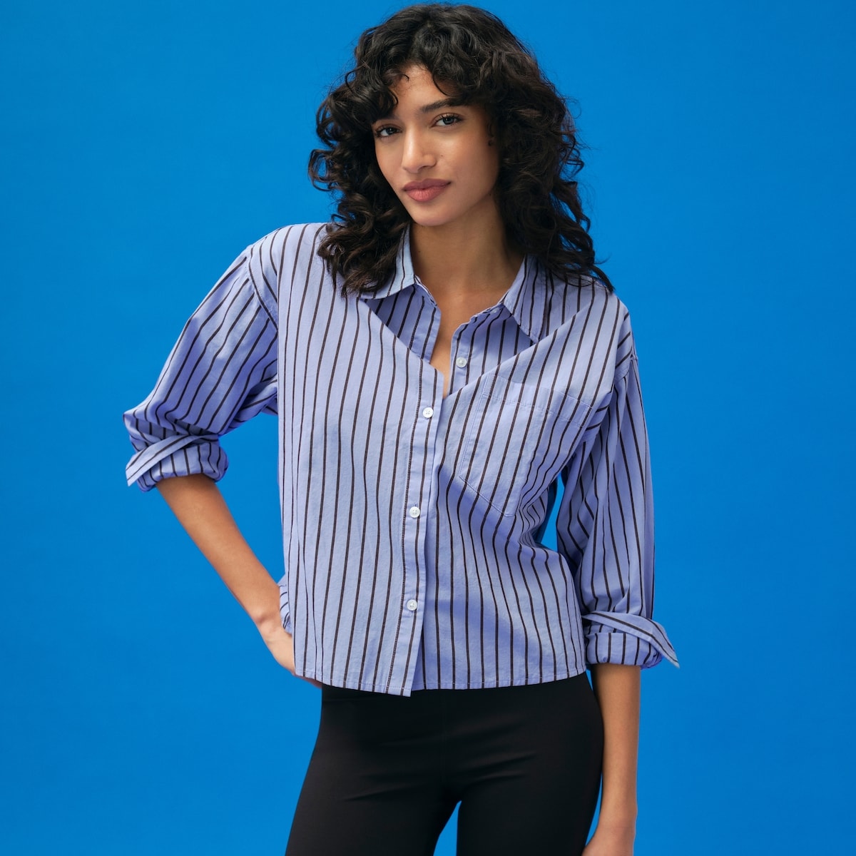 Cropped Poplin Shirt - Lavender