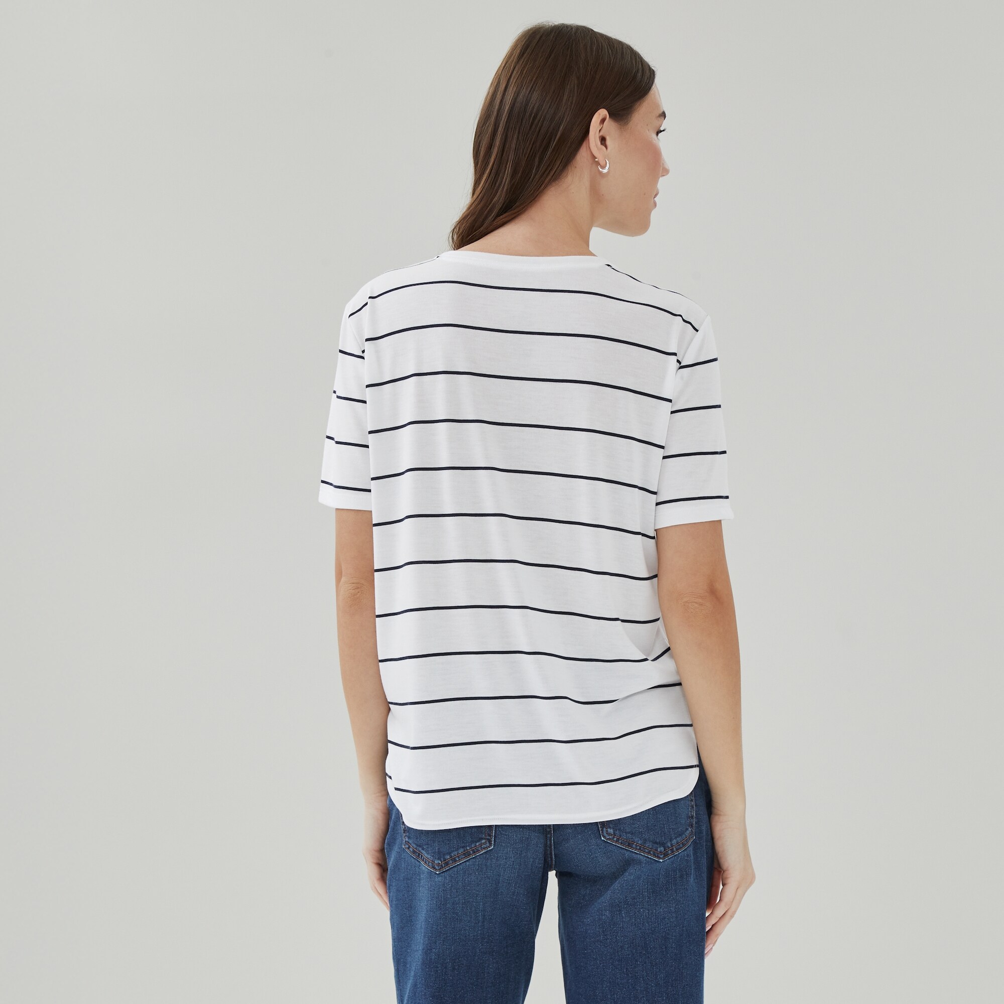 Striped V-Neck T-Shirt