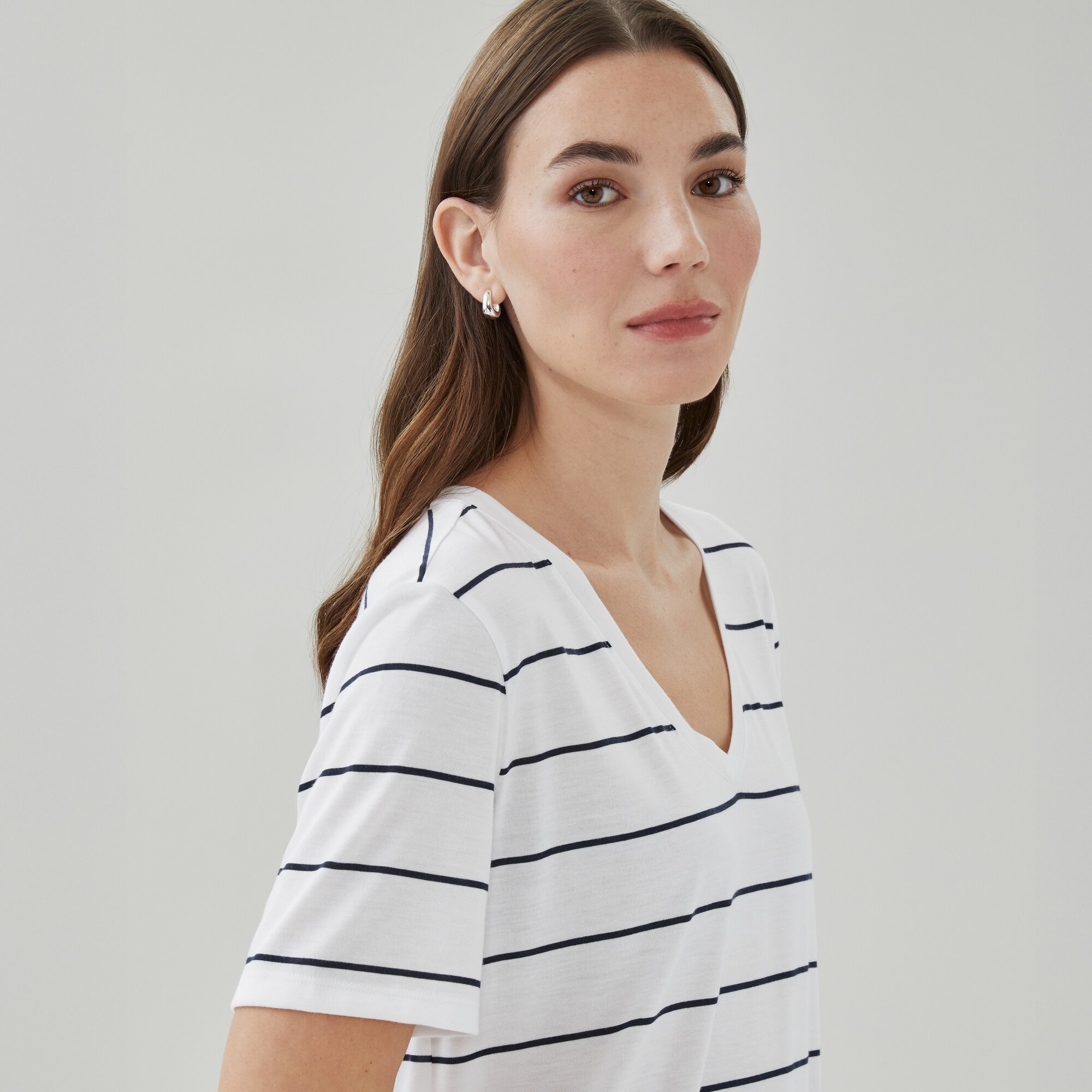 Striped V-Neck T-Shirt
