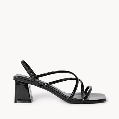 Strappy Block Heels - Black