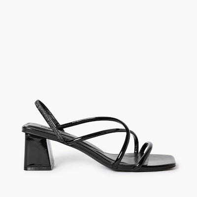Strappy Block Heels - Black