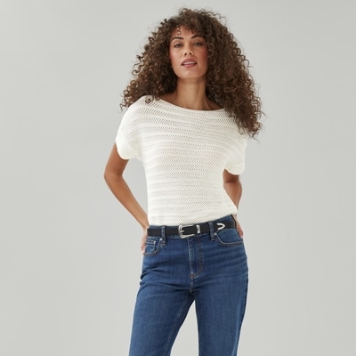 T-shirt en tricot à encolure bateau Ellen Tracy 1 ea, 24,99 $/1ch