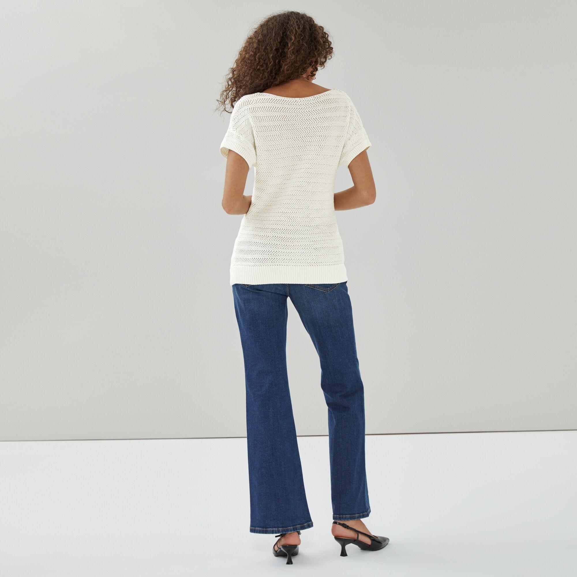 T-shirt en tricot à encolure bateau Ellen Tracy