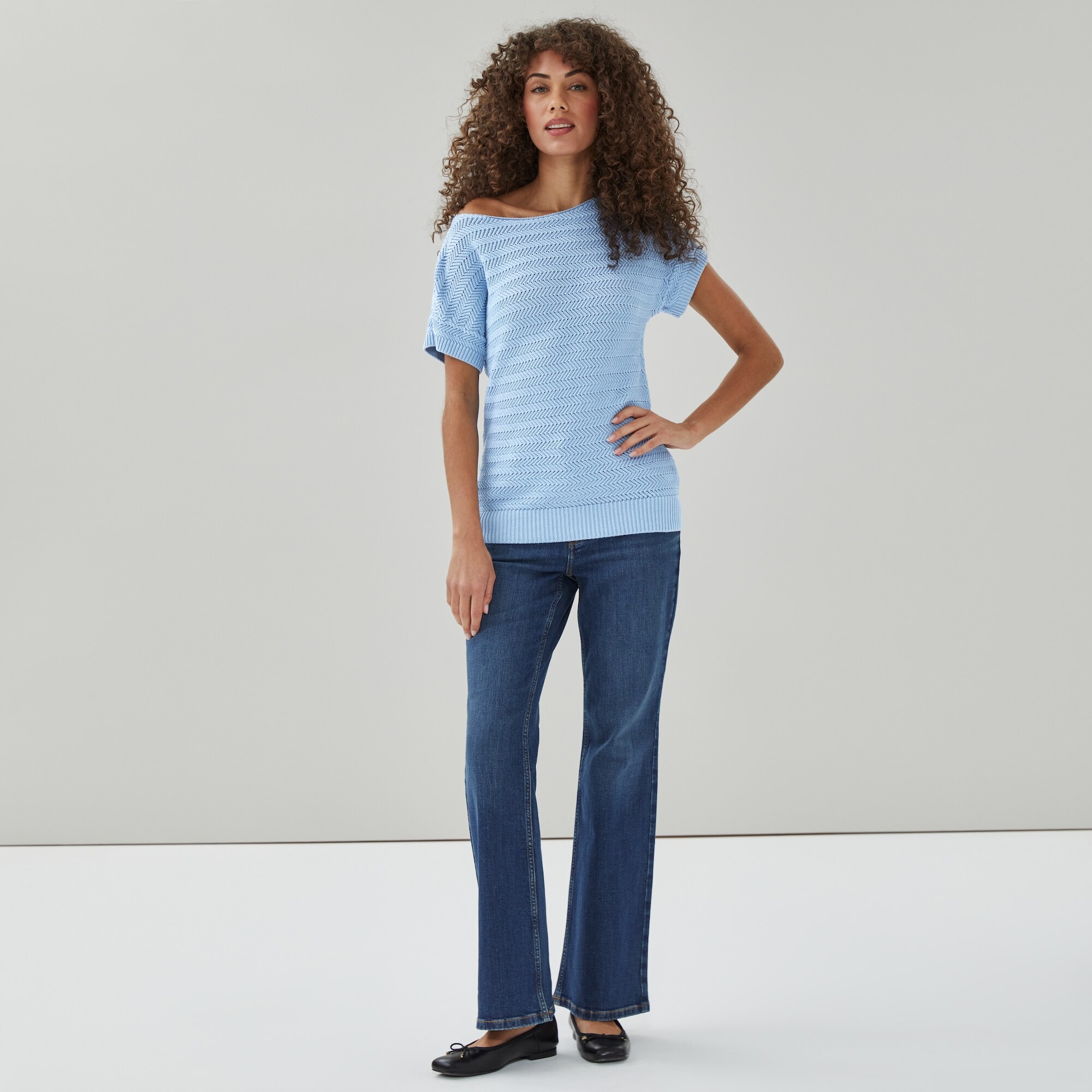 T-shirt en tricot à encolure bateau Ellen Tracy