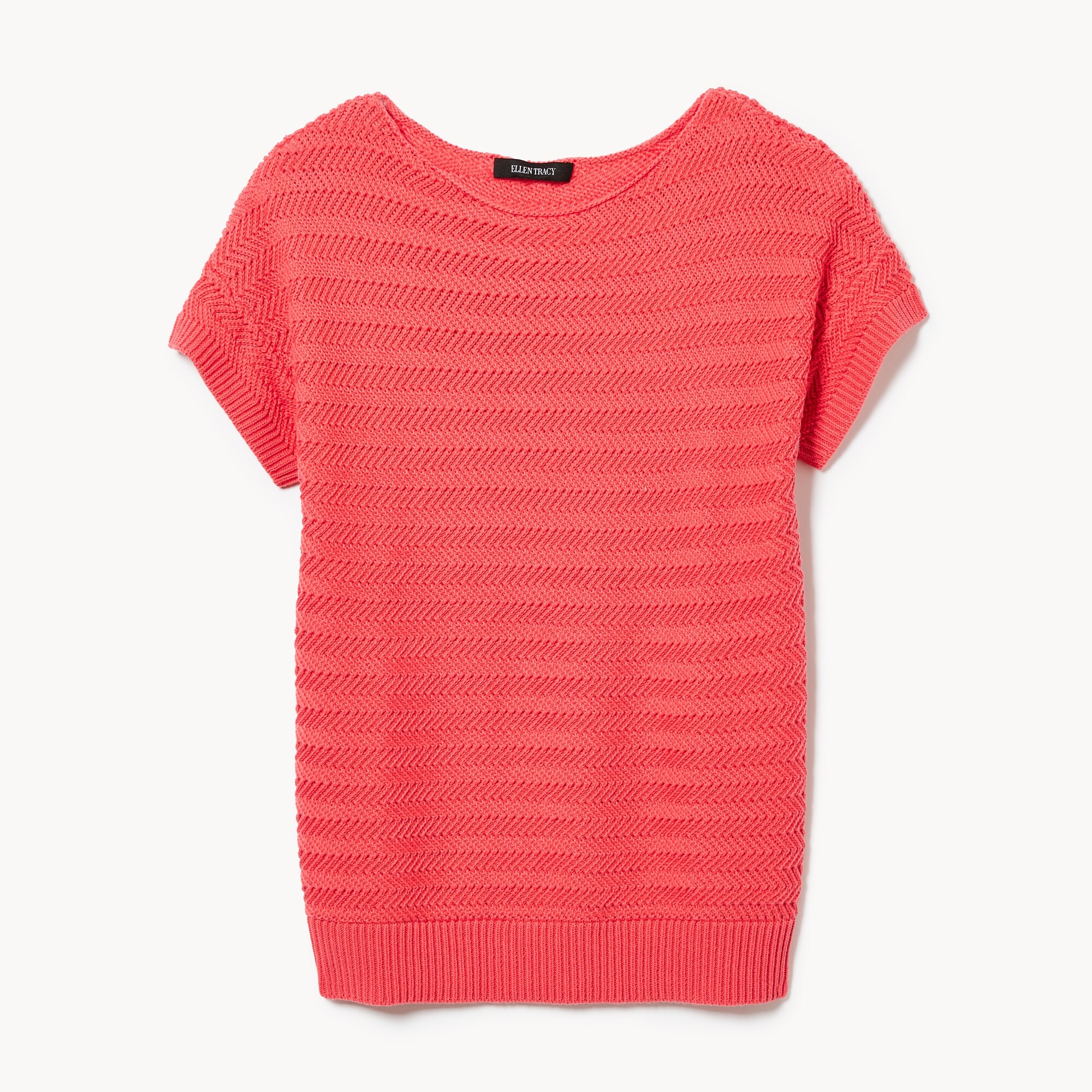 Ellen Tracy Boat Neck Knit T-Shirt
