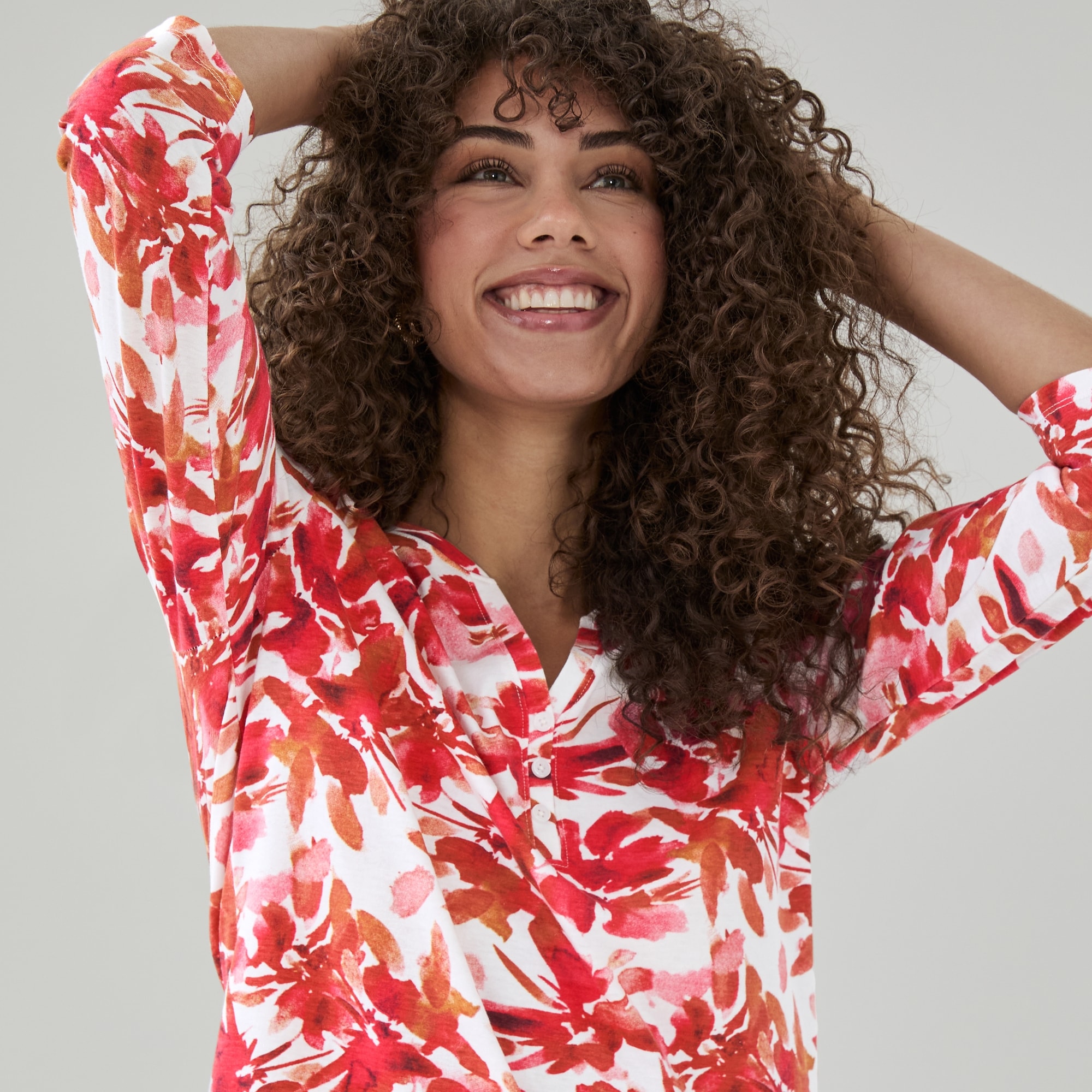 Novelti 3/4 Sleeve Henley