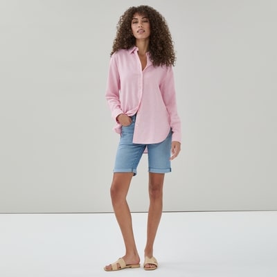 Haut rayé boutonné en lin mélangé Ellen Tracy 1 ea, 29,99 $/1ch