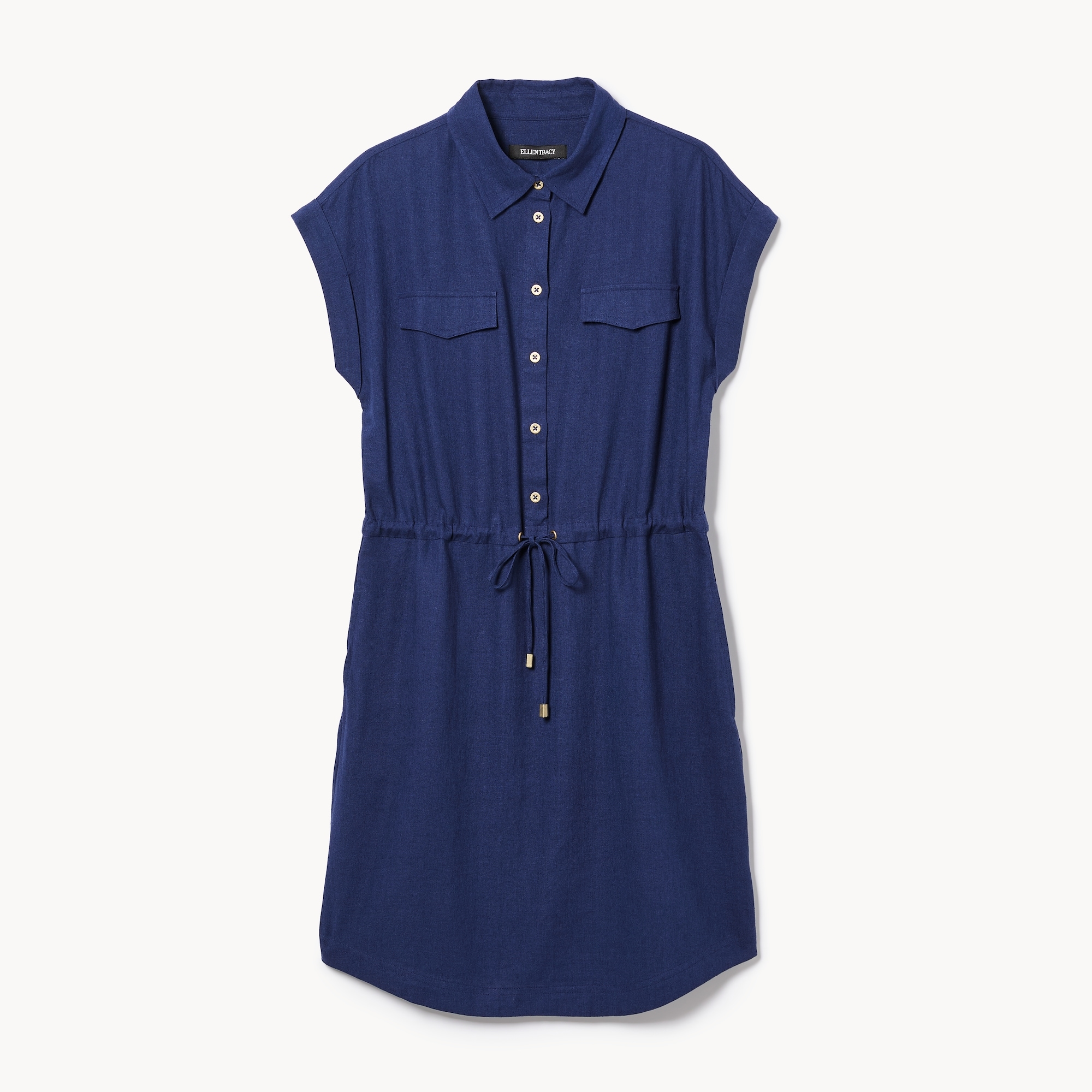 Ellen Tracy Linen Blend Dress in Navy from Joe Fresh