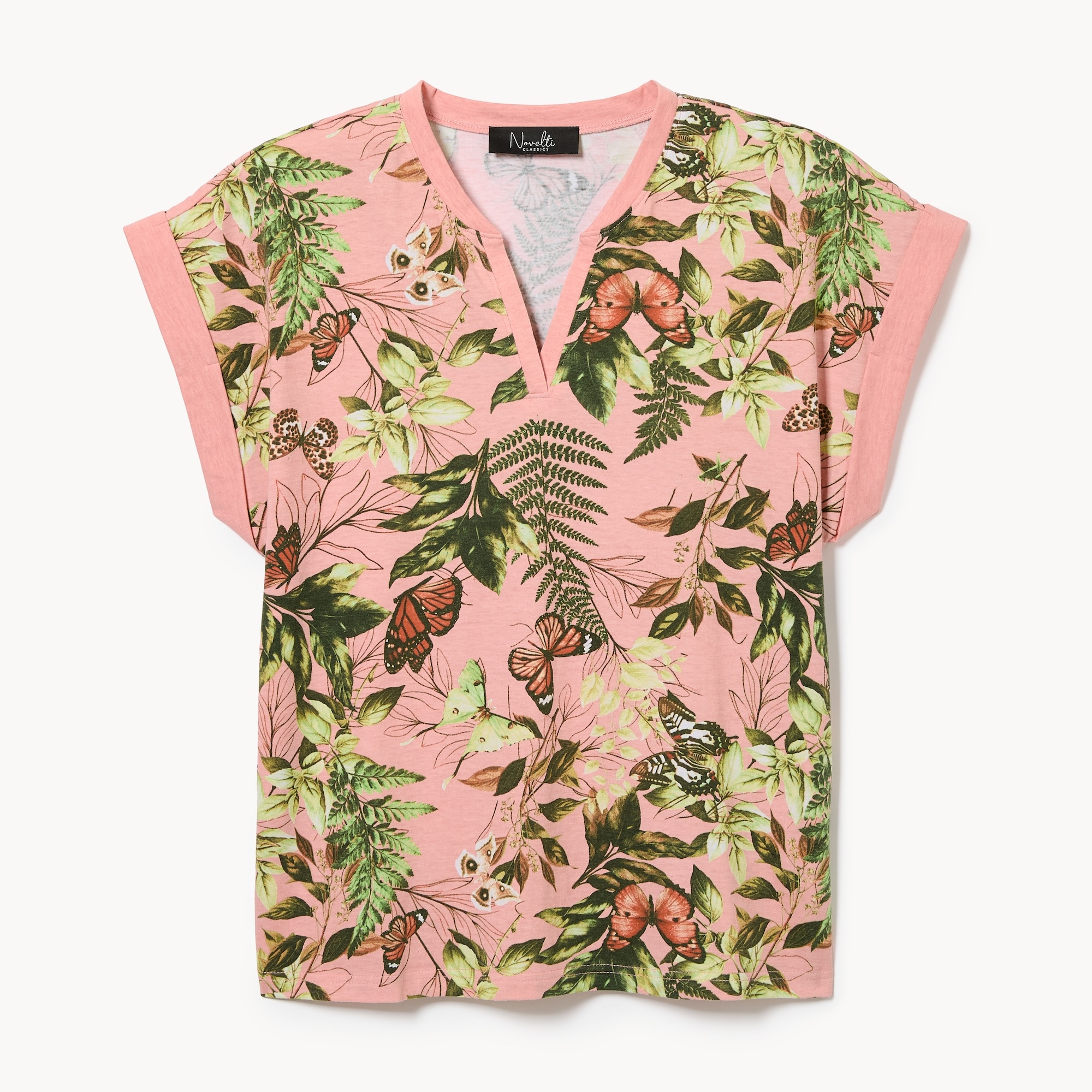 Novelti Classics Split Neck T-Shirt in Multi from Joe Fresh