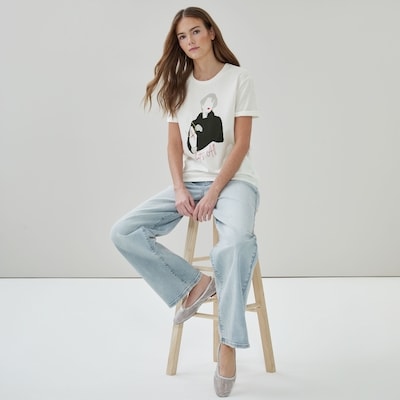T-shirt imprimé Le diable s’habille en Prada - Blanc Cassé