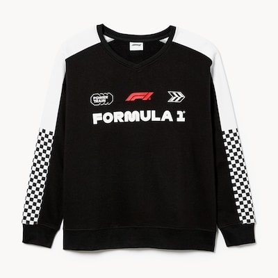 Chandail en molleton imprimé Formule 1 - Noir