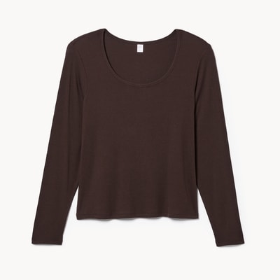 Haut de pyjama  manches longues en modal Femmes+ - Brun