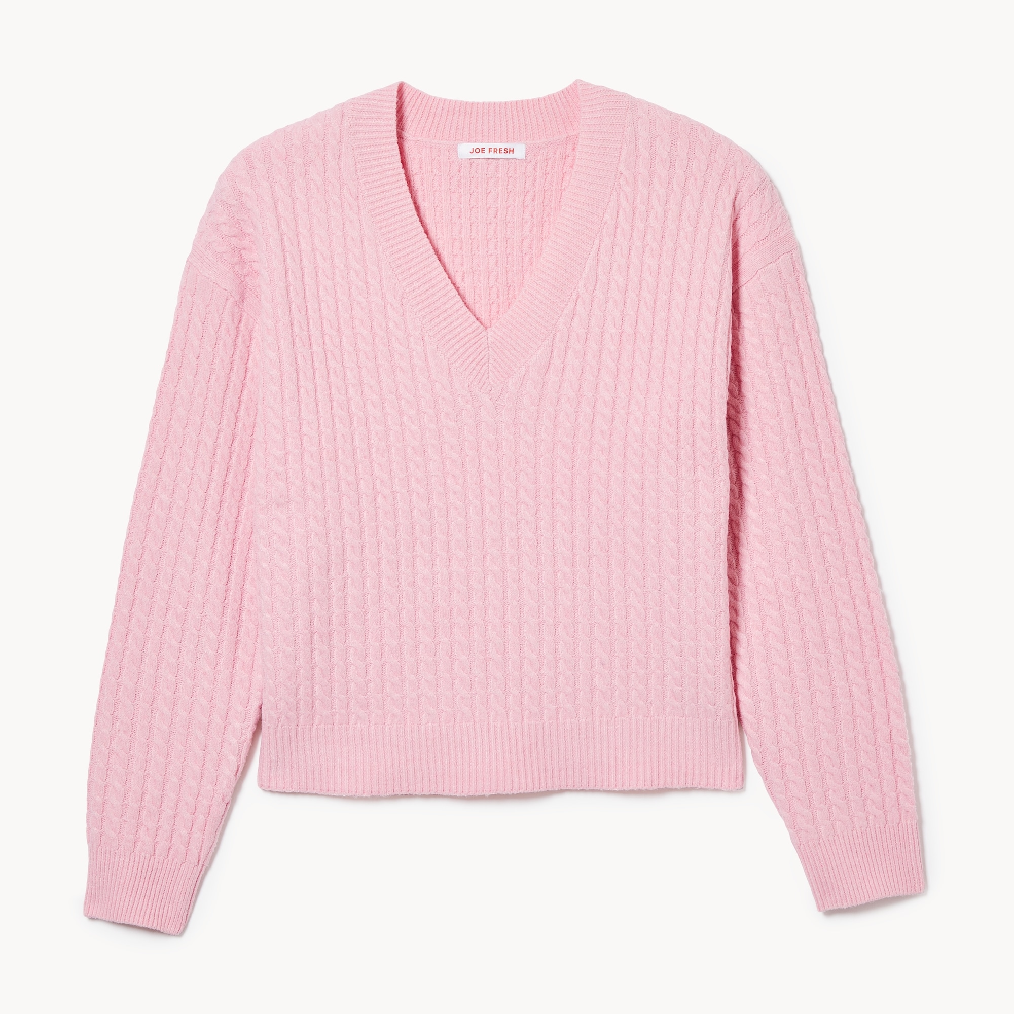 Cable Knit Pullover in Dusty Pink from Joe Fresh