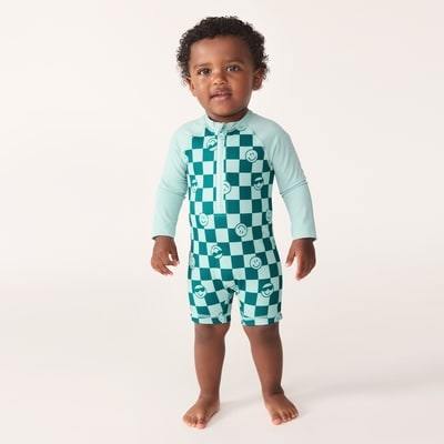 Baby Boys' Rash Guard Swimsuit - Aqua