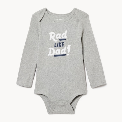 Baby Boys' Graphic Bodysuit - Light Grey Mix