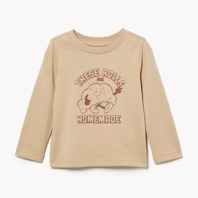 Haut imprimé à manches longues pour bébés - Beige