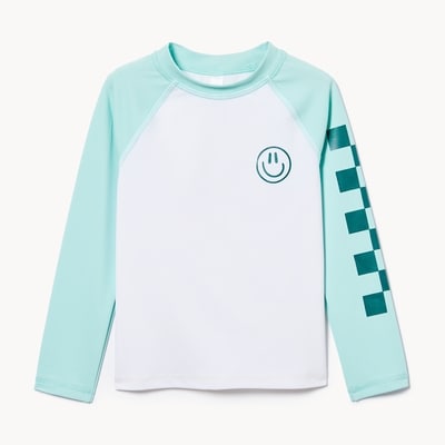 Toddler Boys' Long Sleeve Rash Guard - Aqua