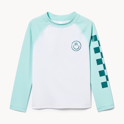 Toddler Boys' Long Sleeve Rash Guard - Aqua