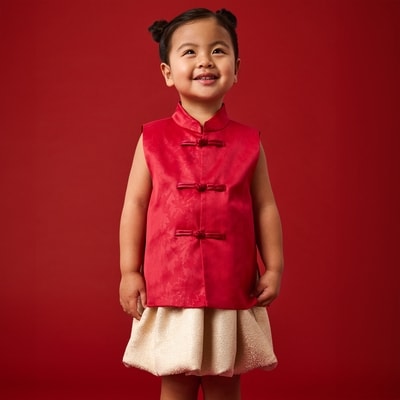 Toddler Lunar New Year Vest - Red